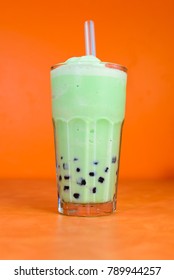 Milk Tea With Boba Balls Smoothie.