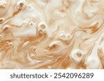  Milk tea or light brown coffee liquid texture close up. Image illustrated food for advertisement