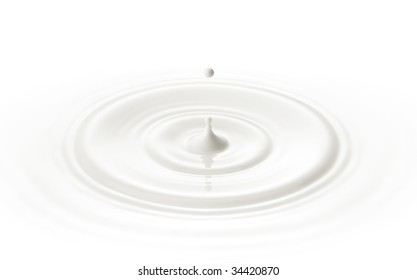 Milk Or White Liquid Drop Created Ripple