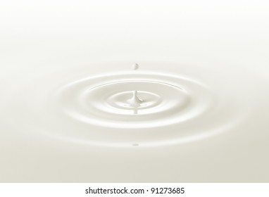 Milk Or White Liquid Drop Created Ripple