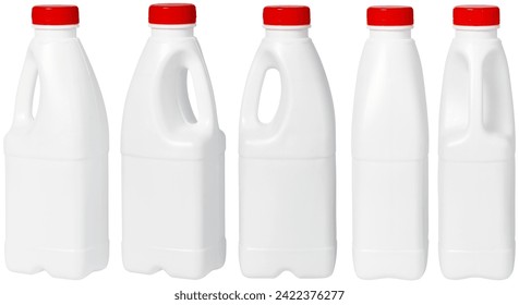 milk or yogurt plastic bottle set with coloured cap - Powered by Shutterstock