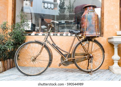 Milkman Old Bicycle In Vintage Design