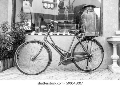 Milkman Old Bicycle In Vintage Design