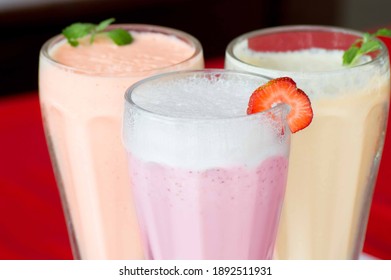 milkshake strawberry mango milk glass smoothie drink shake