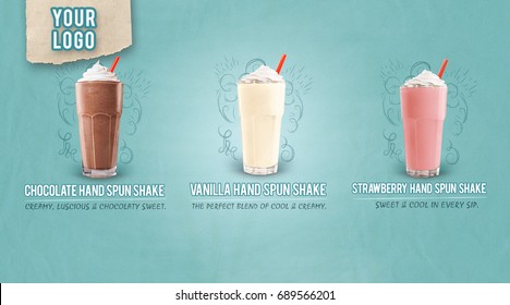 Milkshake Vanilla Chocolate Strawberry