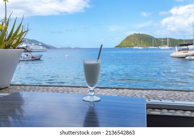 Milkshake, view of the bay of Le Bourg, Terre-de-Haut, Iles des Saintes, Les Saintes, Guadeloupe, Lesser Antilles, Caribbean.