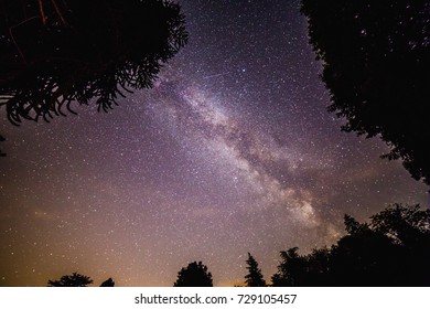 Milky Way Galaxy Over Forest In Shropshire UK