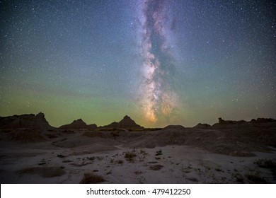 Milky Way Over Badlands