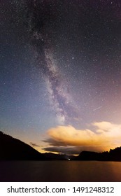 The Milky Way Over Loch Pityoulish, Cairngorms National Park, Scotland, UK. Scotland.