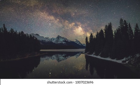 Milky Way Over Maligne Lake