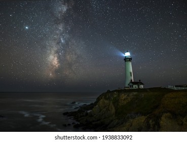 Milky Way over Pigeon Point Lighthouse near Pescadero, Califonria