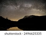 Milky way over Two Jack Lake in Banff National Park, Alberta Canada 