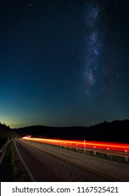 The Milky Way rises over Luckenbach, Texas