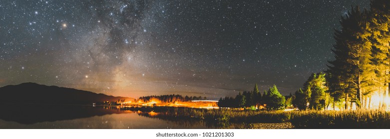 Milky Way Rising Over Lake Tekapo In Aoraki Dark Sky Reserve New Zealand