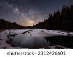 Milky Way Rising Over Winter Landscape in Algonquin Park