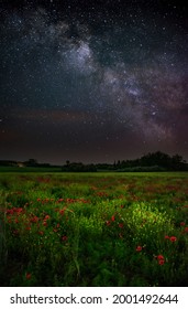 The Milky Way with some clouds, and poppy.
