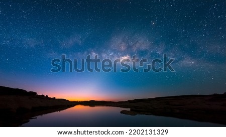 Similar – Image, Stock Photo Evening atmosphere on Lake Garda