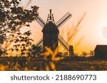 mill in the evening twilight