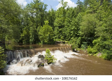 A Mill Pond On The Chattahoochee River Near Helen, Georgia.