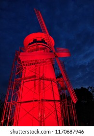 Mill in red light