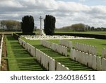 Mill Road Cemetery  with Flattened Graves, Thiepval,  Peronne, Somme, Hauts-de-France, France - Commonwealth War Graves Commission