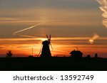 Mill in the sunset