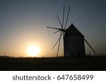 Mill at sunset