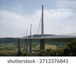 The Millau Viaduct, a multispan cable-stayed bridge completed in 2004 across the gorge valley of the Tarn near (west of) Millau in the Aveyron department in the Occitanie Region, in Southern France