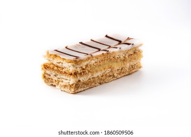 Millefoglie or French mille-feuille dessert isolated on white background - Powered by Shutterstock