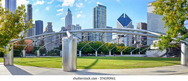 Millennium Park Chicago Amphitheatre Panorama