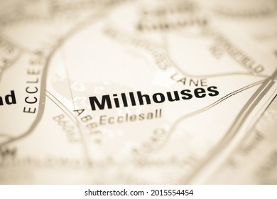 Millhouses on a geographical map of UK