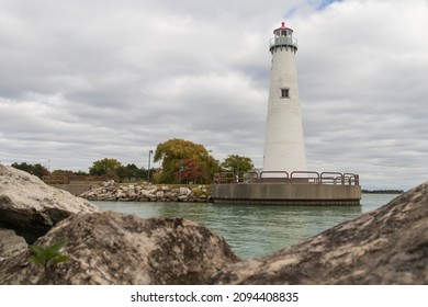 Milliken State Park Lighthouse, Detroit, Michigan, USA