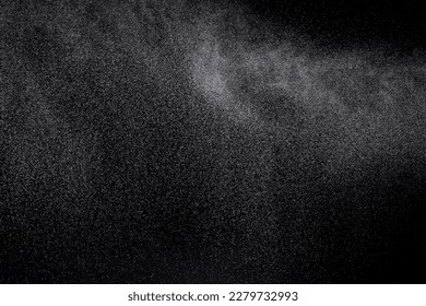 Million of Star Dust, Photo image of falling down shower rain snow, heavy snows storm flying. Freeze shot on black background isolated overlay. Spray water fog smoke as star particle on wind - Shutterstock ID 2279732993