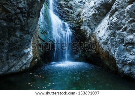Millomeri waterfalls in Platres near Troodos, Cyprus.