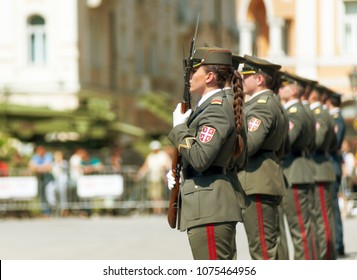 Miltary Parade Of Serbian Army, 23.04.2018, Novi Sad, Serbia 