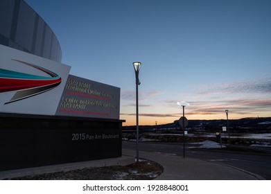 Milton, Ontario - March 03 2021: Milton Velodrome. Mattamy National Cycling Centre.