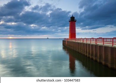 Milwaukee Lighthouse. Image of the Milwaukee Lighthouse at sunrise.
