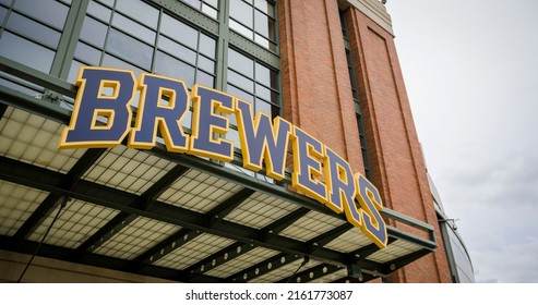 Milwaukee, Wisconsin - May 26, 2022: Milwaukee Brewers' American Family Field MLB Baseball Stadium Entrance