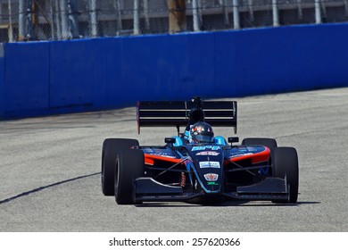 Milwaukee Wisconsin, USA - August 15, 2014: Indy Lights Series Practice Session Friday. 24 Scott Anderson - United States, Fan Force United