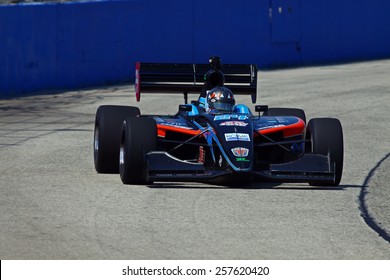 Milwaukee Wisconsin, USA - August 15, 2014: Indy Lights Series Practice Session Friday. 24 Scott Anderson - United States, Fan Force United