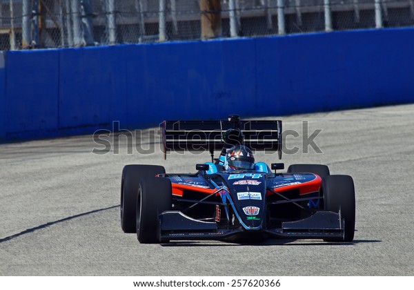 Milwaukee Wisconsin, USA - August 15, 2014: Indy\
Lights Series practice session Friday. 24 Scott Anderson - United\
States, Fan Force\
United
