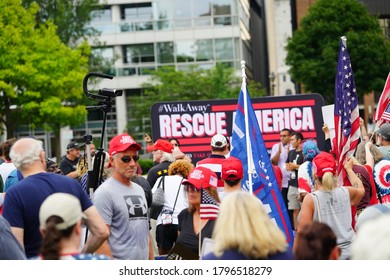 Milwaukee, Wisconsin / USA - August 15th, 2020: Walk Away Movement Pro Trump Rescue America Rally Held In Milwaukee Hosted By Brandon Straka