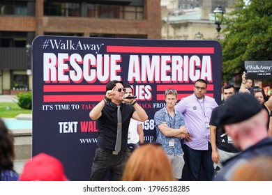 Milwaukee, Wisconsin / USA - August 15th, 2020: Walk Away Movement Pro Trump Rescue America Rally Held In Milwaukee Hosted By Brandon Straka