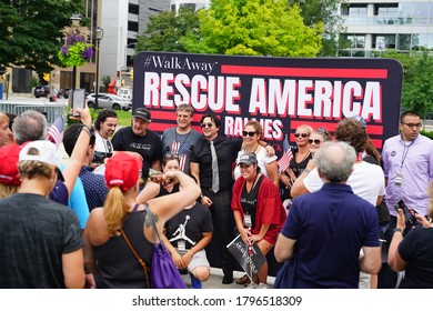 Milwaukee, Wisconsin / USA - August 15th, 2020: Walk Away Movement Pro Trump Rescue America Rally Held In Milwaukee Hosted By Brandon Straka