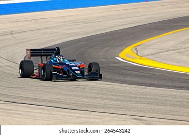 Milwaukee Wisconsin, USA - August 16, 2014: Indycar Indy Lights Series Practice And Qualifying, Milwaukee Mile. 24 Scott Anderson - United States, Fan Force United