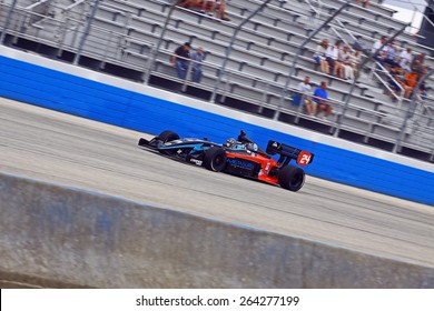 Milwaukee Wisconsin, USA - August 17, 2014: Indycar Indy Lights Series Race, Milwaukee Mile. 24 Scott Anderson - United States, Fan Force United