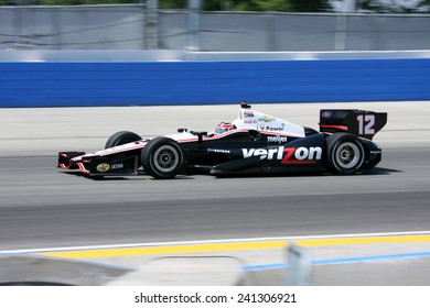 Milwaukee, Wisconsin USA - June 16, 2012: Indycar Indyfest Race Milwaukee Mile, Racing Action. #12 Will Power Verizon (Roger Penske)