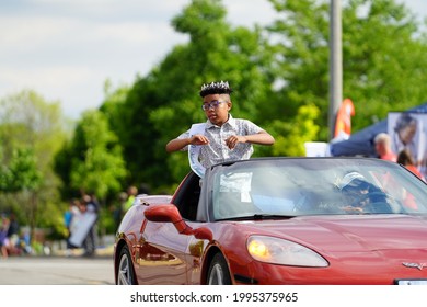 Milwaukee, Wisconsin USA - June 19th, 2021: Black African-American Fraternities Participated And Walked In Juneteenth Celebration Parade.