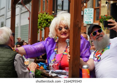 Milwaukee, Wisconsin USA - June 5th, 2022: Governor Tony Evers Of Wisconsin Participated In LGBTQ Gay Pride Parade. 