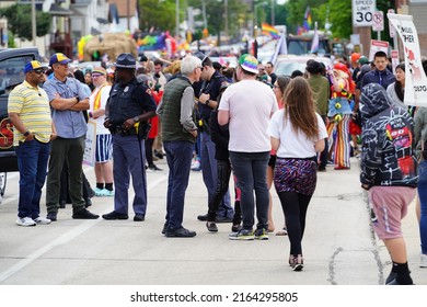 Milwaukee, Wisconsin USA - June 5th, 2022: Governor Tony Evers Of Wisconsin Participated In LGBTQ Gay Pride Parade. 